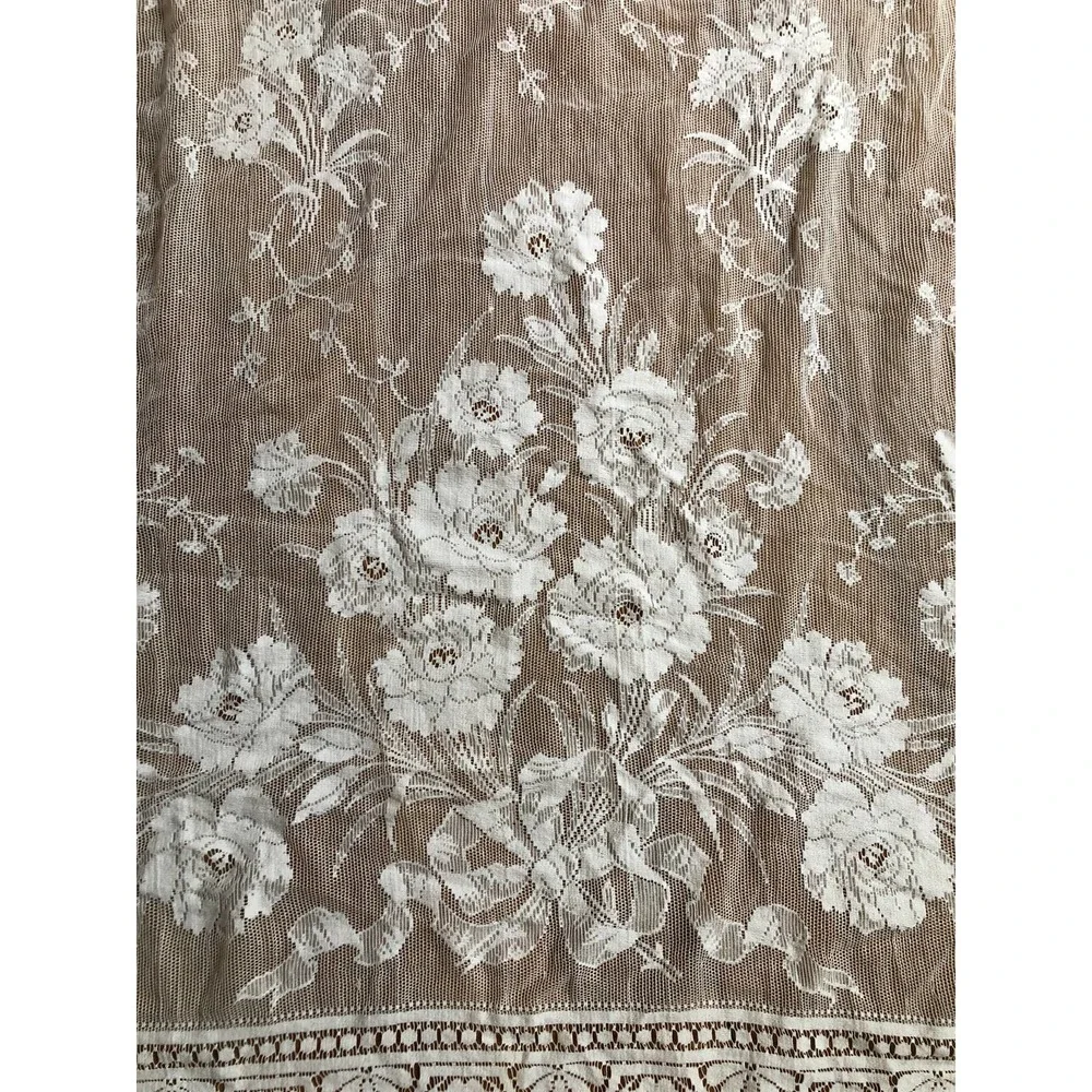 Vintage Lace Window Curtain Panel Romantic Cottage Floral 46
